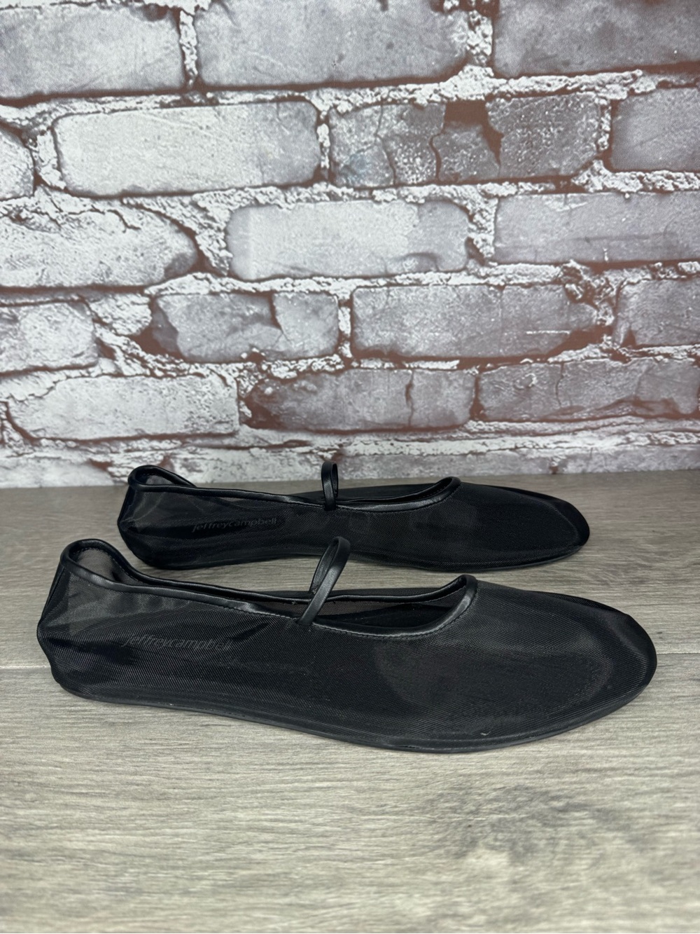 Jeffrey Campbell Black Mesh Swan Lake Moira MaryJane Ballet Flats women sz 8.5US - Picture 4 of 16